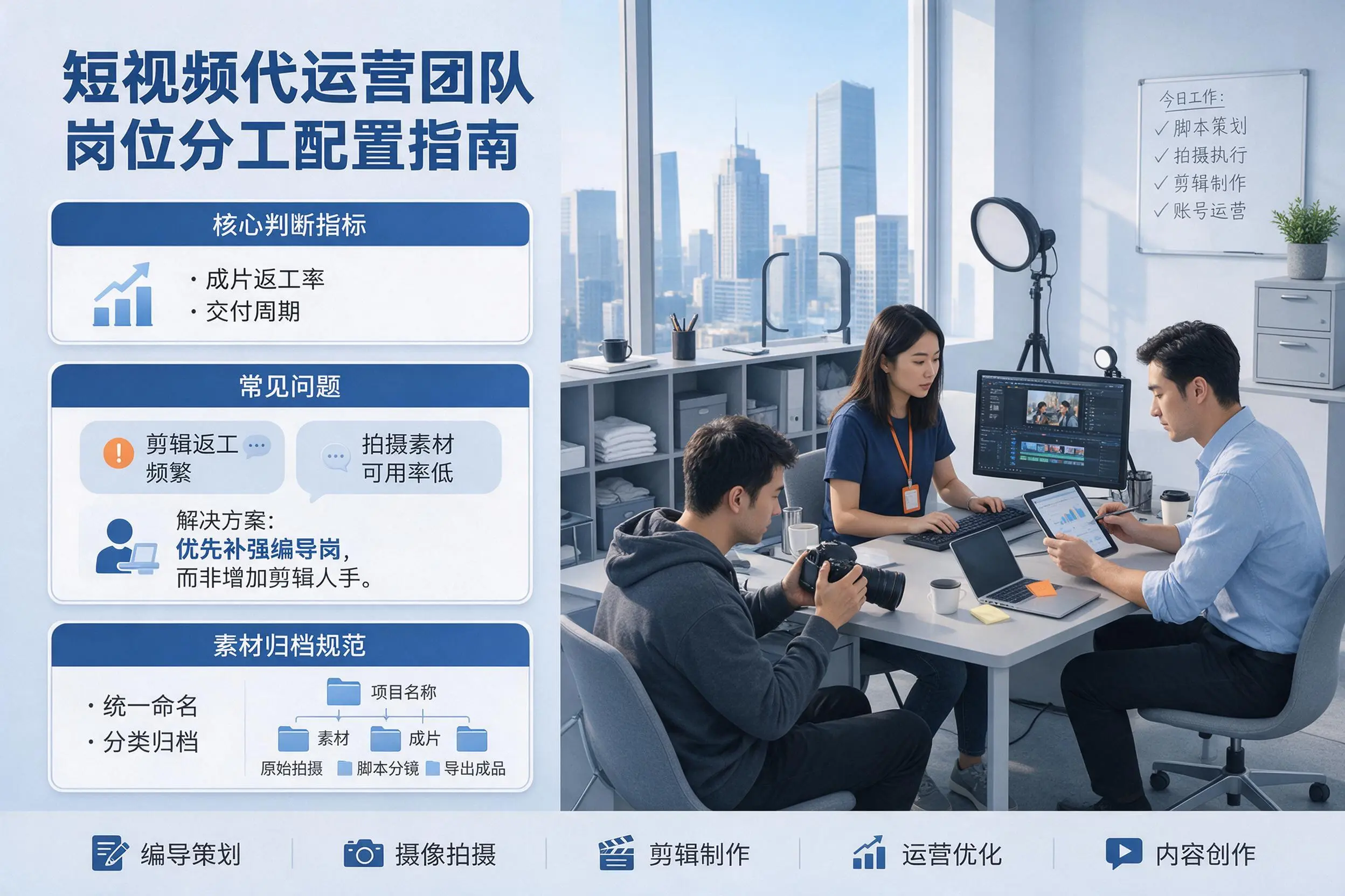 短视频代运营团队如何配置？衡水企业岗位分工科普说明
