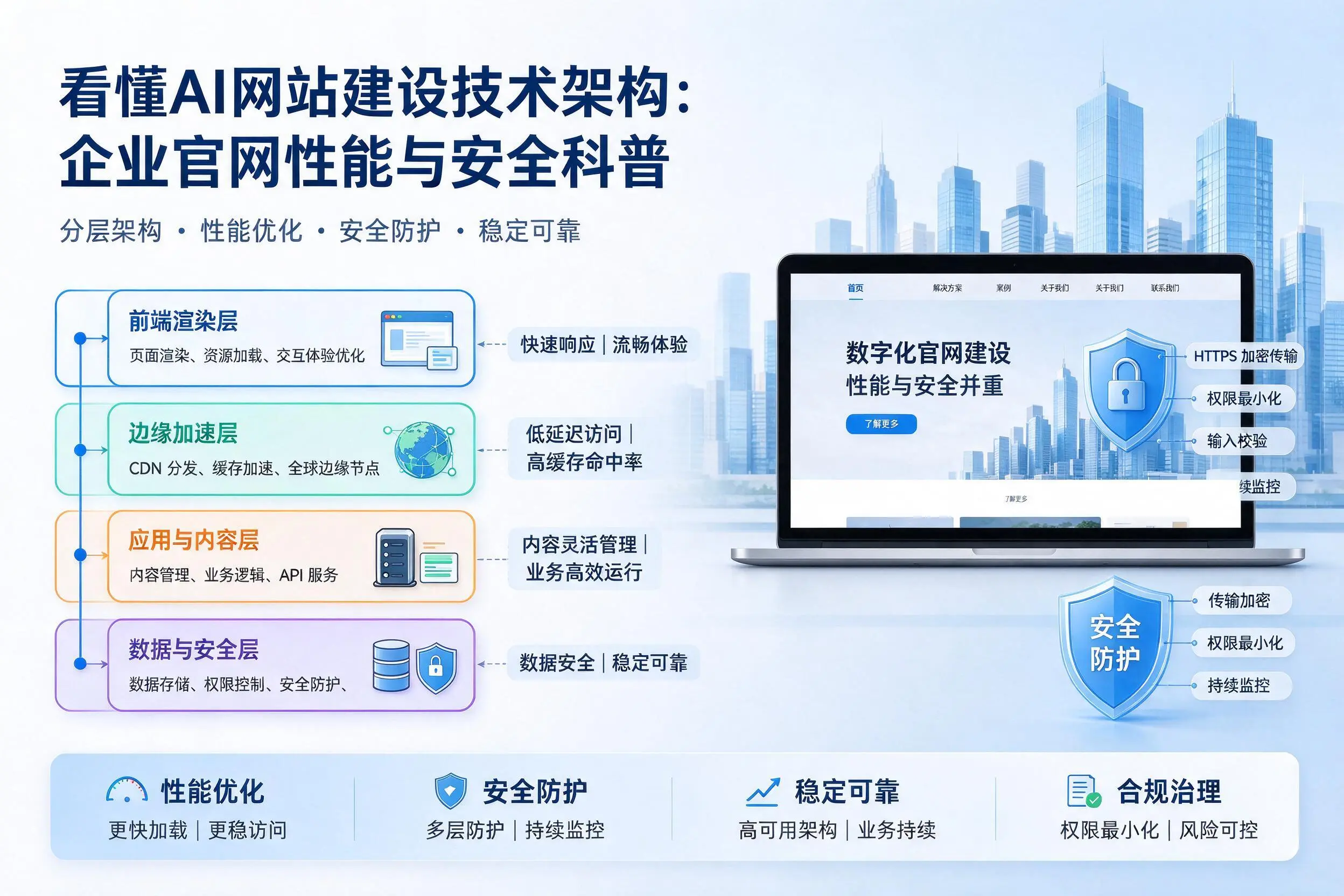 看懂AI网站建设技术架构：衡水企业官网性能与安全科普