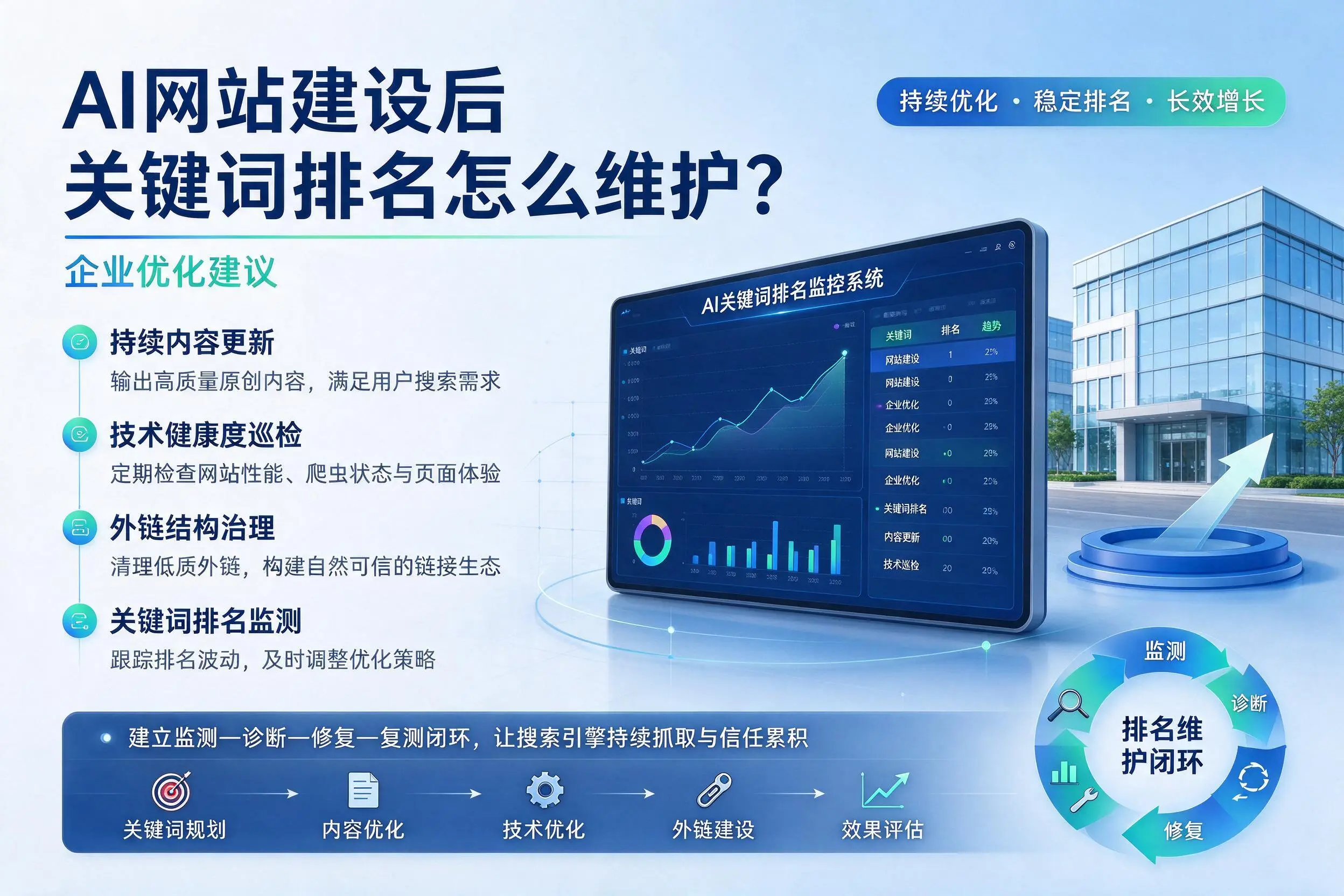 AI网站建设后关键词排名怎么维护？衡水企业优化建议